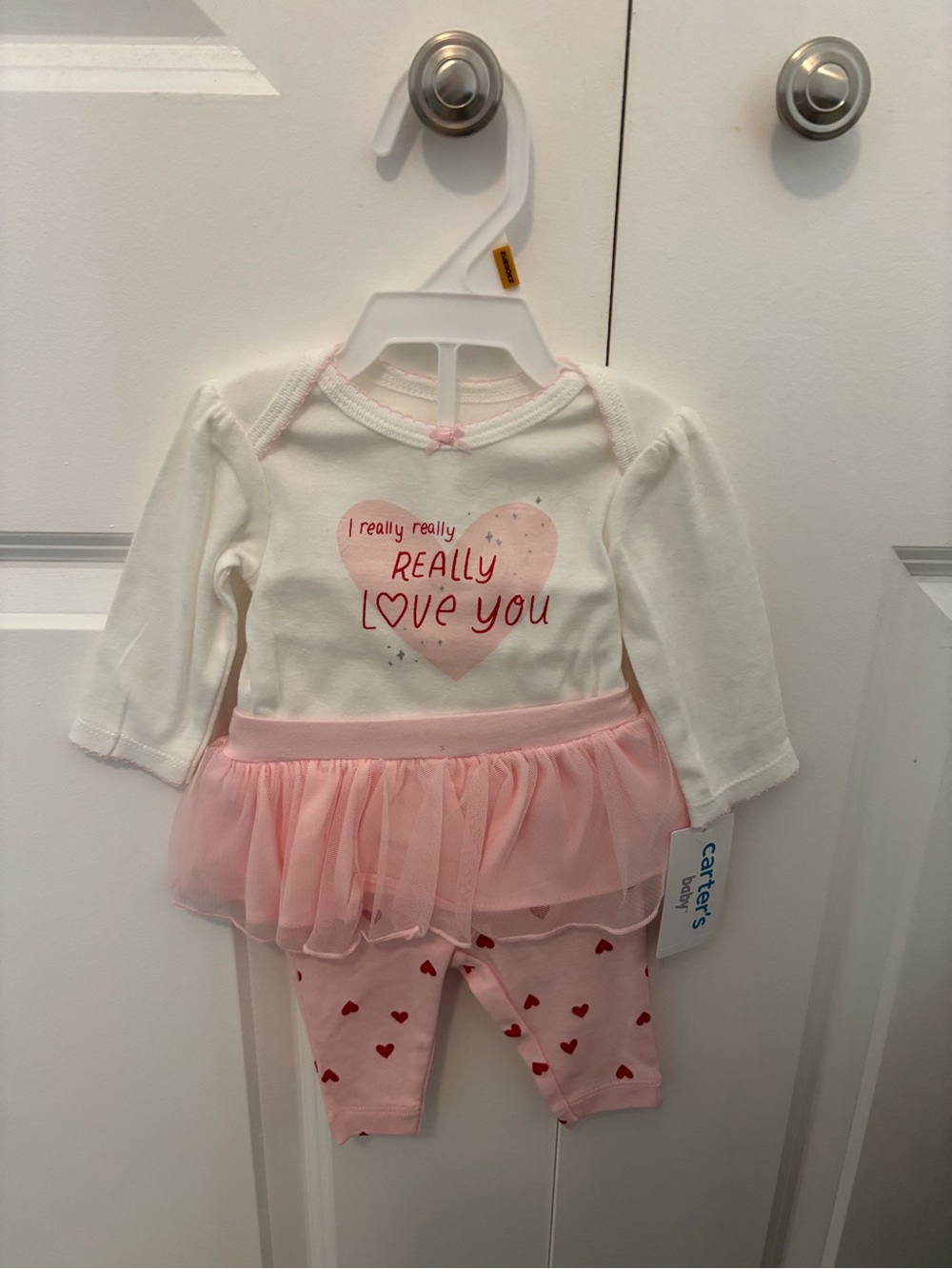 NEW Carter's Baby Pink Tulle Heart Dress & Leggings Set